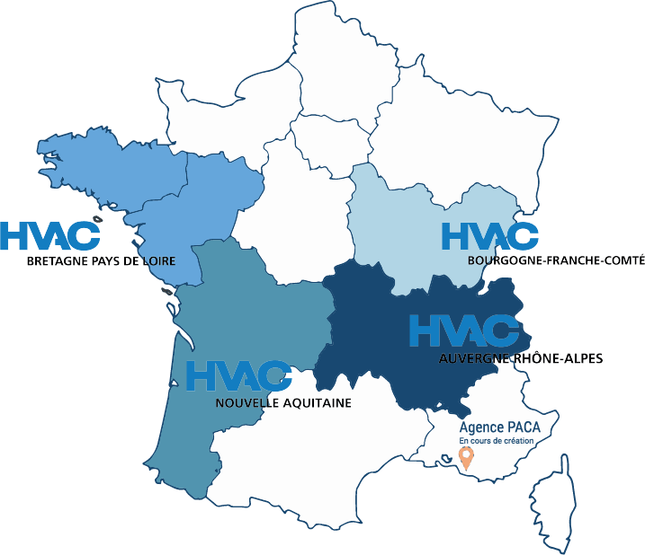 Carte France des Agences HVAC en 2023